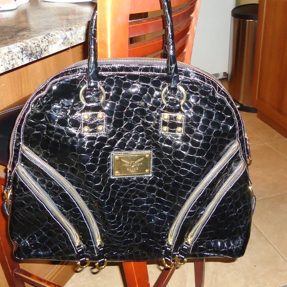 Black Patent Leather Satchel NWOT - Picture 2 of 16